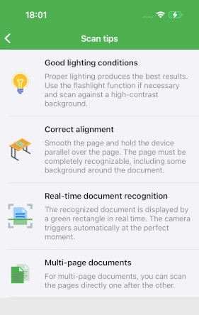 Flutter document scanner scan tips for best scan results